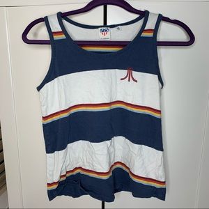 Junk Food Retro Striped Atari Embroidered Tank Top